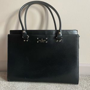 Kate Spade Black Leather Classy Tote Bag